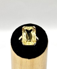 CITRINE STATEMENT RING, 15ct Emerald Cut, Mid-Century Modern