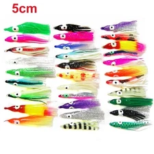 100* 5cm Octopus Squid Skirt Lures Bait Hoochies Saltwater Soft Fishing Lures-AU