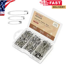 150 Pcs Silver Safety Pins Assorted Sizes Bulk Pack Small  Large Heavy Duty