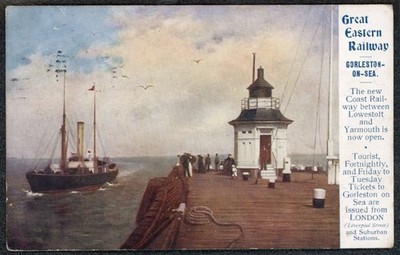 Great Eastern Railway offizielle Korrespondenz Postkarte Gorleston-on-Sea 1905