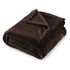 Flannel Fleece Blanket Twin Size All Season Soft Cozy Brown 60x80 Inch 1 PCS