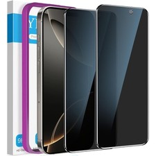 2 Pack Privacy Screen Protector for iPhone 16 Pro Anti Spy Privacy Screen 6.3 In
