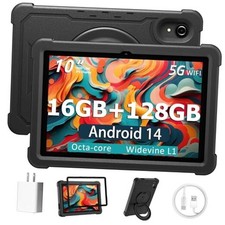 Tablet 10 Inch Android 14 Tablet, 16GB RAM 128GB ROM, 1TB Expansion, Octa Black