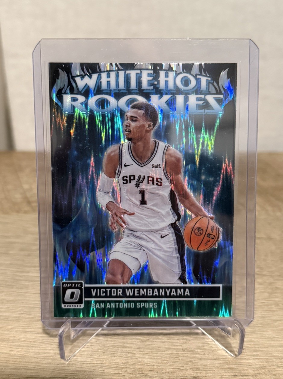 2023-24 Panini Optic - White Hot Rookies Victor Wembanyama Green Shock Prizm RC