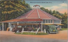 Merry Go Round At Budd Lake New Jersey NJ Carousel Amusement Park Postcard
