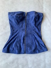Tube Top Mieder Corsage Blau Gr. S 36-38 trägerlos Reißverschluss