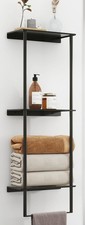 Bathroom 3 Tier Wall Mounted Towel Rack Towel Storage Organizer Matte Black