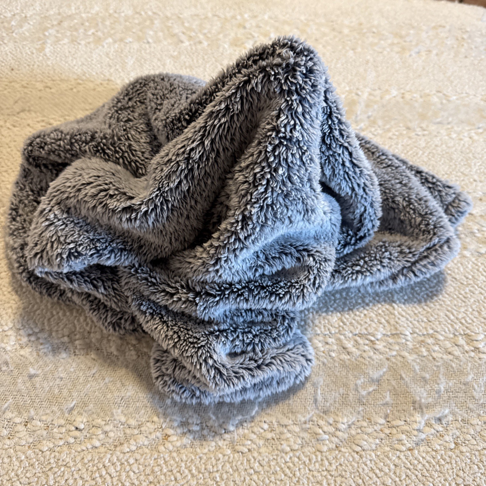 Levtex Gray Sherpa Baby Blanket Lovey Security Plush