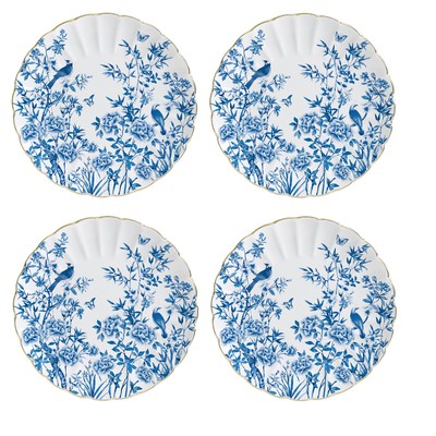 4er Set Kuchenteller PARADISE GARDEN D. 19cm weiß blau Porzellan Easy Life