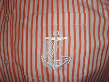 Ralph Lauren Women's Dress Shirt ORANGE WHITE