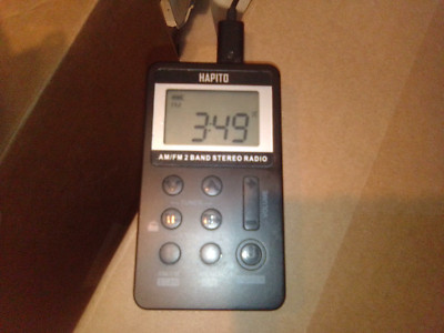 HAPITO AM/FM DIGITAL RECHARGEABLE RADIO W/ CLOCK & USB CORD SEE PICTURES VG COND