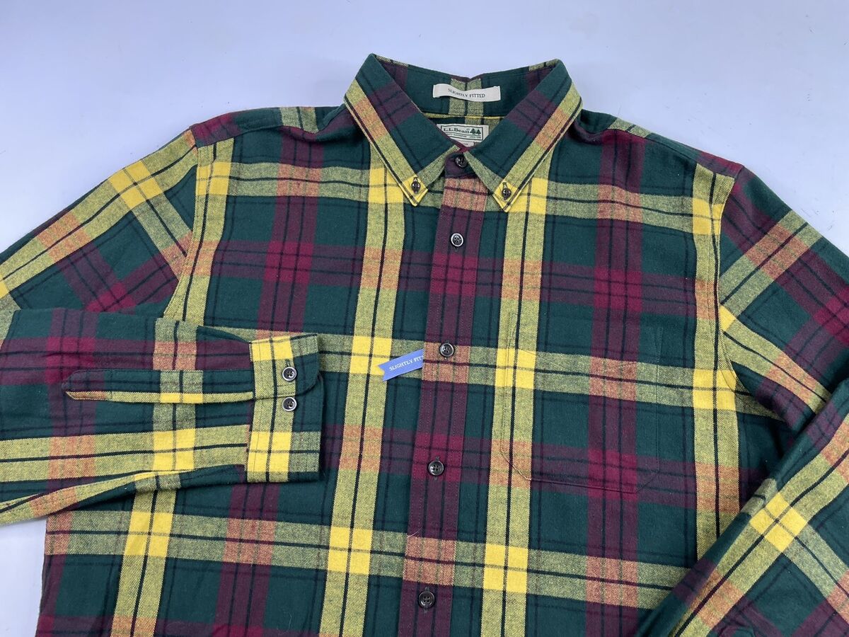 NWOT LL Bean Mens Scotch Plaid Flannel Shirt Slightly Fitted NWOT LL Bean Mens Scotch Plaid Flannel Shirt Slightly Fitted
