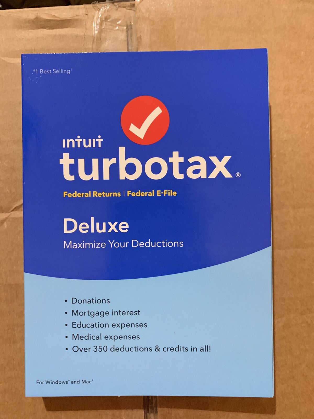 Traditional Disc TurboTax Deluxe Fed For PC//Mac E-File 2018 Software
