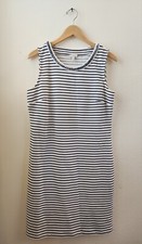 Talbots Striped Shift Dress Sleeveless Crew Neck Knee Length Size 10