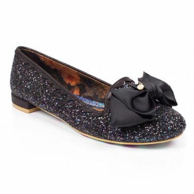 Irregular Choice SULU Damen schwarz funkelnde flache NEU in ! 94.99