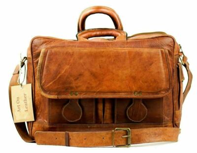 Men Vintage Leather Shoulder Messenger Crossbody Handmade Business Satchel Bag