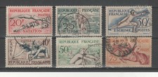 FRANCE : JEUX OLYMPIQUES D'HELSINKI 1952 - SÉRIE COMPLÈTE OBLITÉRÉE - N° 960 965