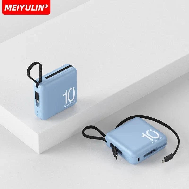 Portable 10000mAh Mini Power Bank - Dual USB 10W Fast Charging in Multicolor