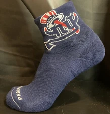 NY/NJ Sports mashup logo performance socks - Navy- size Large Men 9-12