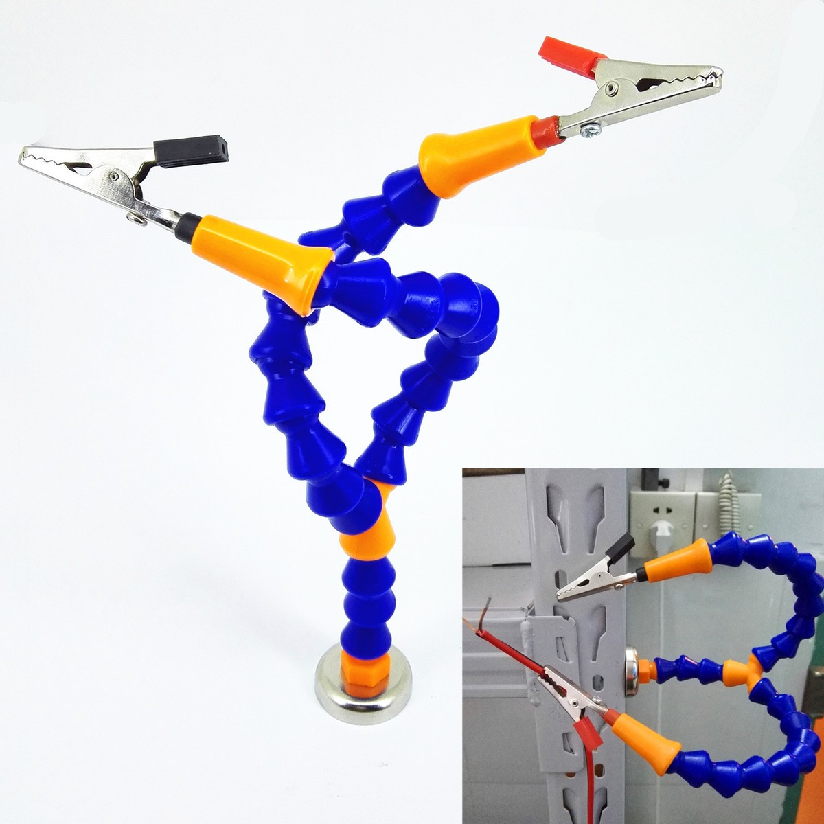 Helping Hands Soldering Tool - Magnetic Base With 2 Flexible Arms & Alligator Clips