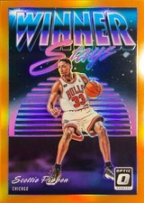 Scottie Pippen Donruss Optic 18-19 #20 Winner Stays Orange Prizm #'d 22/39 Bulls