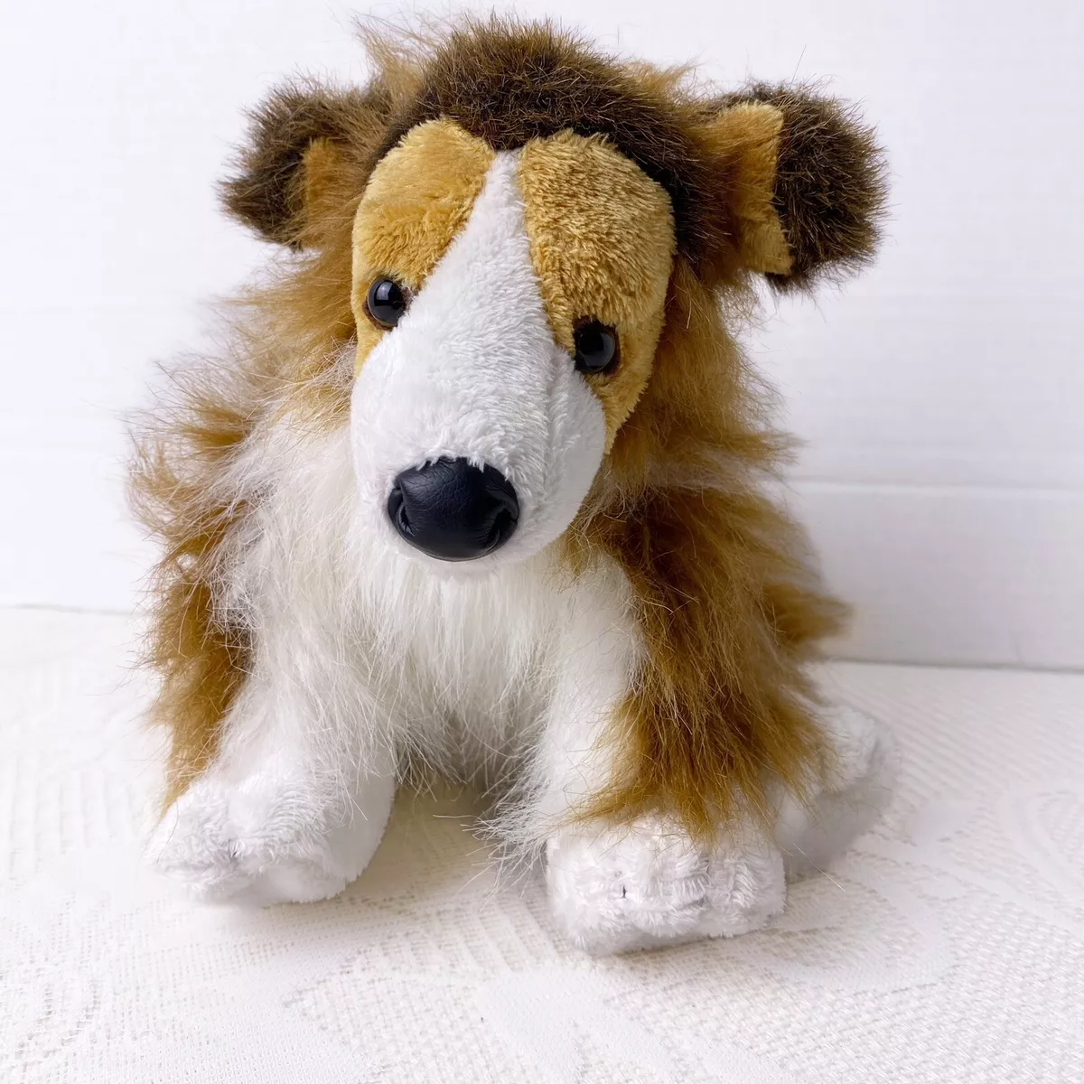 GANZ Webkinz Collie White & Brown Plush Dog Lassie Toy no code