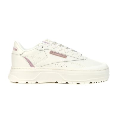 Reebok Women's Club C Double Geo Chalk/Infused Lilac/Rose Gold Sneakers GZ2157