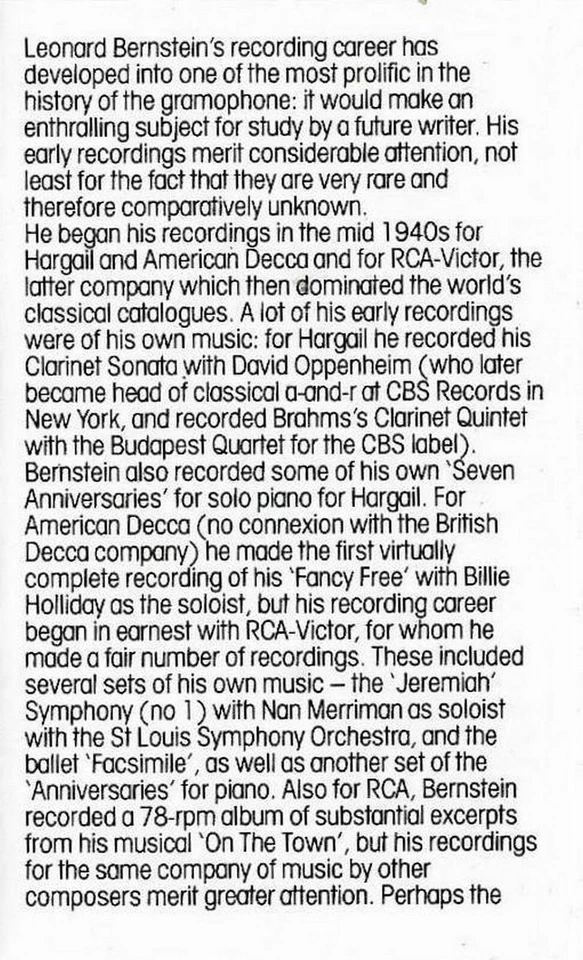 Leonard Bernstein The Early Years Beethoven Symphony 3 v2 CASSETTE ALBUM Stadium - Image 4 of 4