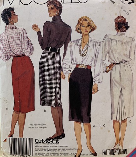 McCall's 3297 Cut-To-Fit 1980s Skirt with back vent 3 options Size XS-M - UNCUT - Picture 2 of 6