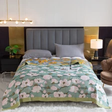 Chinese Pure Cotton Blanket A-level Towel Quilt Bed Cover Towel Blanket 98x90 In