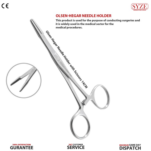 OlsenHegar Needle Holder Driver Dental Needle Forceps Surgical Suturing Tool CE eBay