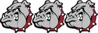 2in x 2in Left Facing Maroon Bulldog Stickers Car Truck Vehicle Bumper Decal