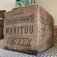 1915 Manitou Whiskey Crate St Paul Minnesota Leach Eagle Distillery Kentucky Box