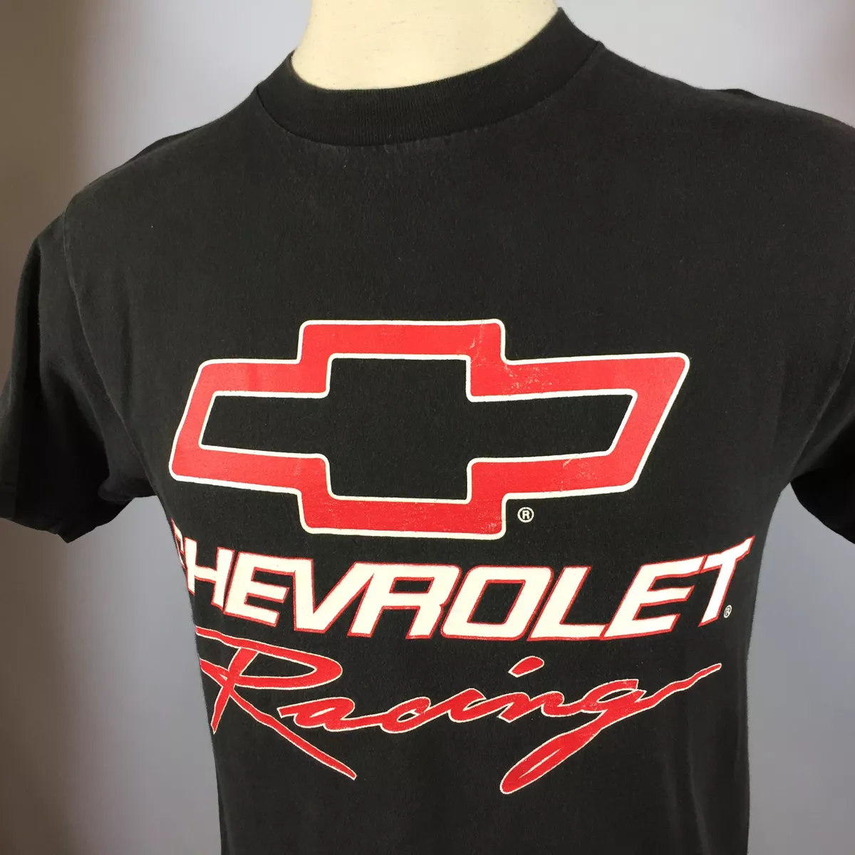 Vintage 90s Chevrolet Chevy Racing Big Logo Distressed Worn Big Logo T Shirt M