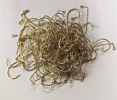 Eagle Claw 575 Gold Jig Hooks - 100 Pack Size 3/0 For Jig Molds, Freshwater Fishing