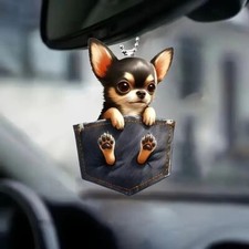 1Pcs 2D Cute Acrylic Chihuahua Keychain - Cute Design, Multifunctional Gift
