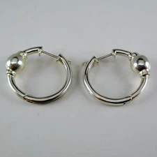 Sterling Silver ETERNITY EARRINGS Brown County Silver HINGED Modern BALL Post
