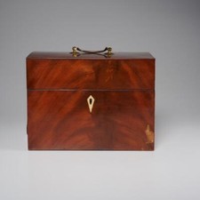 Large Georgian Style Metal Lined Wood Brass Tea Caddy Box 11
