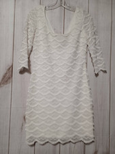 Guess Dress Ladies 6 White Lace Bodycon Sheer Sleeves