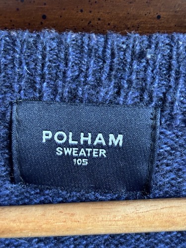Polham Korean Brand Cashmere Blend Sweater 105 XL Crew Neck Luxury Blue - Picture 5 of 8