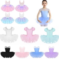 Girl Kids Ballet Dance Tutu Dress Ballerina Leotard Skirts Performing Dancewear