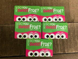 Sweet Frog Gift Card W/ $50 Value Activated Physical Card Will Be Shipped | Ebay