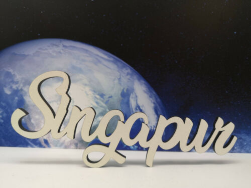 Schriftzug Singapur oder wahlweise Ihre Wunschstadt aus Holz weiß Stadtname Deko - Bild 1 von 9