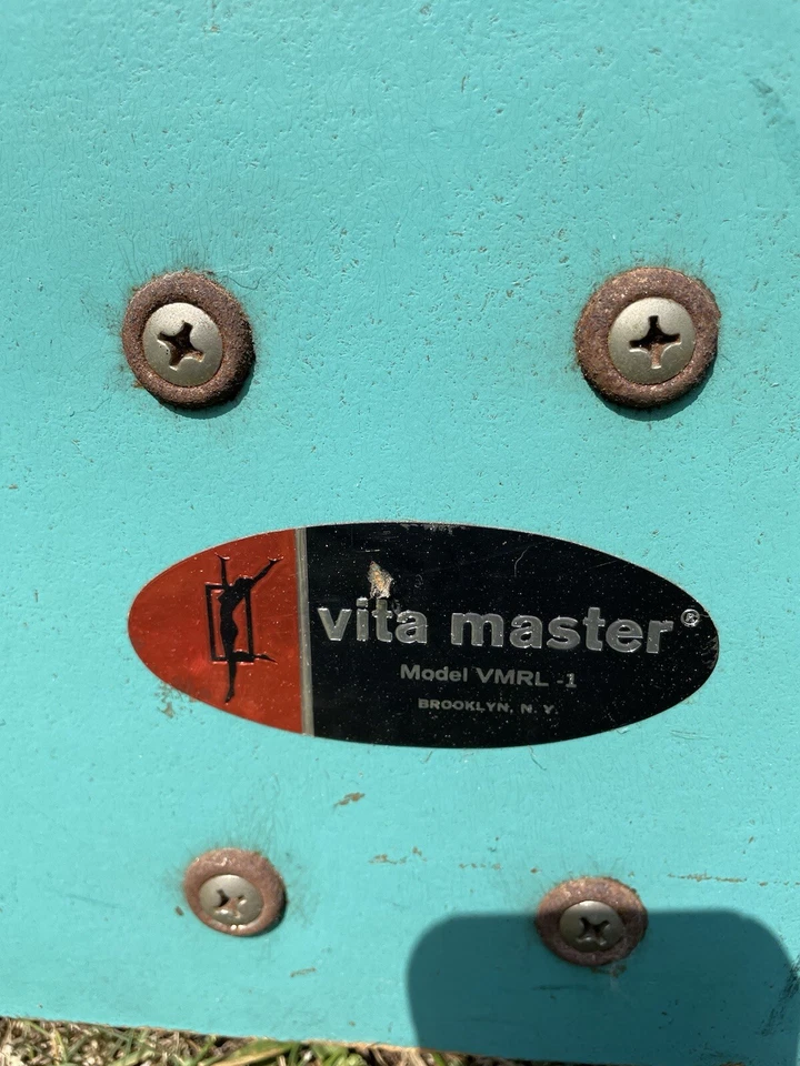Vita Master VMRL-1 wooden roller Cellulite Massager Teal Turquoise Vtg Working - Image 2 of 4