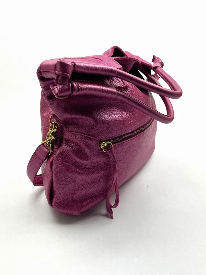FOLEY + CORINNA $198 Bolso Cartera Plegable Mid City Cuero Genuino Rosa Metálico Foto 4 de 4