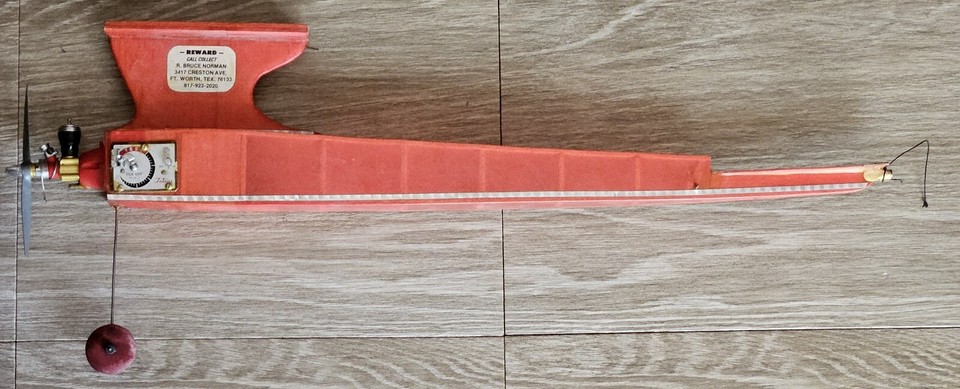 Control Line Model Airplane Fuselage Mini Cox Engine And Tatone Timer ...
