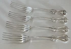 FOUR ANTIQUE TOWLE OLD COLONIAL  (1894) STERLING SILVER 7" DINNER/LUNCHEON FORKS