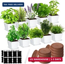 Ripeng 10 Set Indoor Herb Garden Starter Kit, Herb Growing Kit with Pots, Nutrit