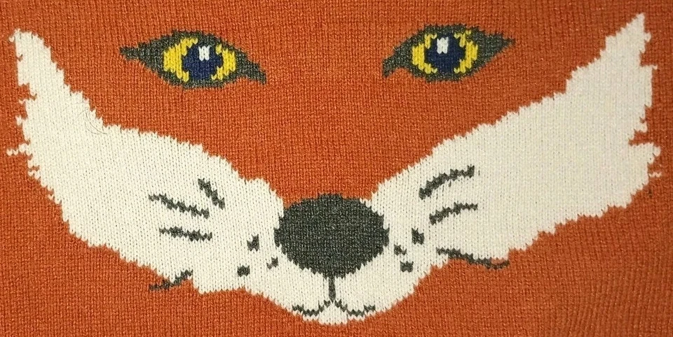 Mini Boden Niños Niñas Zorro Suéter con Orejas Mangas a Rayas Talla 8-9 Y Unisex Foto 4 de 4