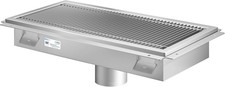 12" X 24" Stainless Steel Floor Trough Drain, 14-Gauge with Subway-Style Grating
